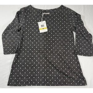Carolyn Taylor Sweater Women's Medium Hearts Black White 3/4 Sleeve New with Tag